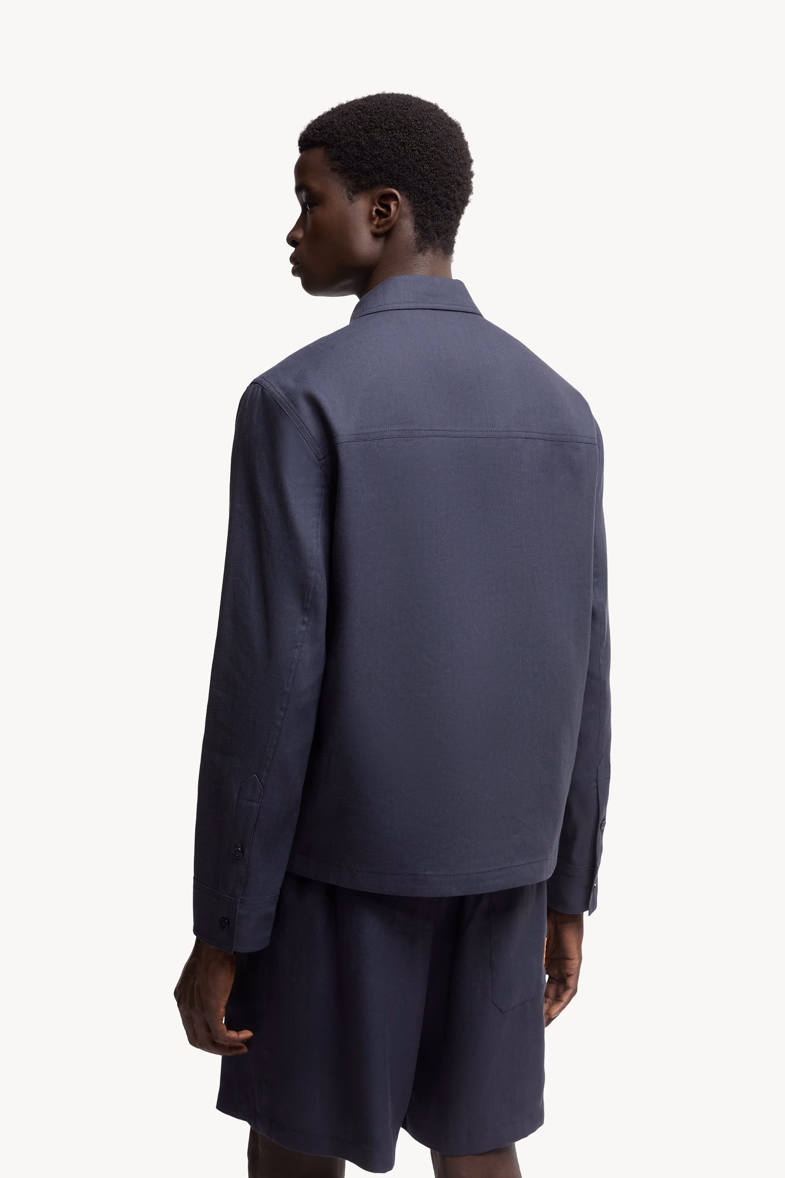 Moncler x Gilga Farm Designed by Donald Glover Linen Blend Shirt Men Navy Blue Moncler 5